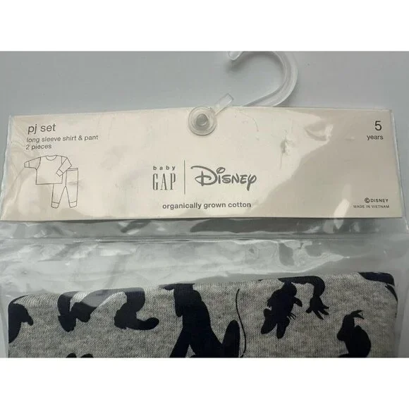 Baby Gap Pajamas Disney Mickey Mouse Size 5 Year Set NWT Organic Cotton Girls - Picture 3 of 5